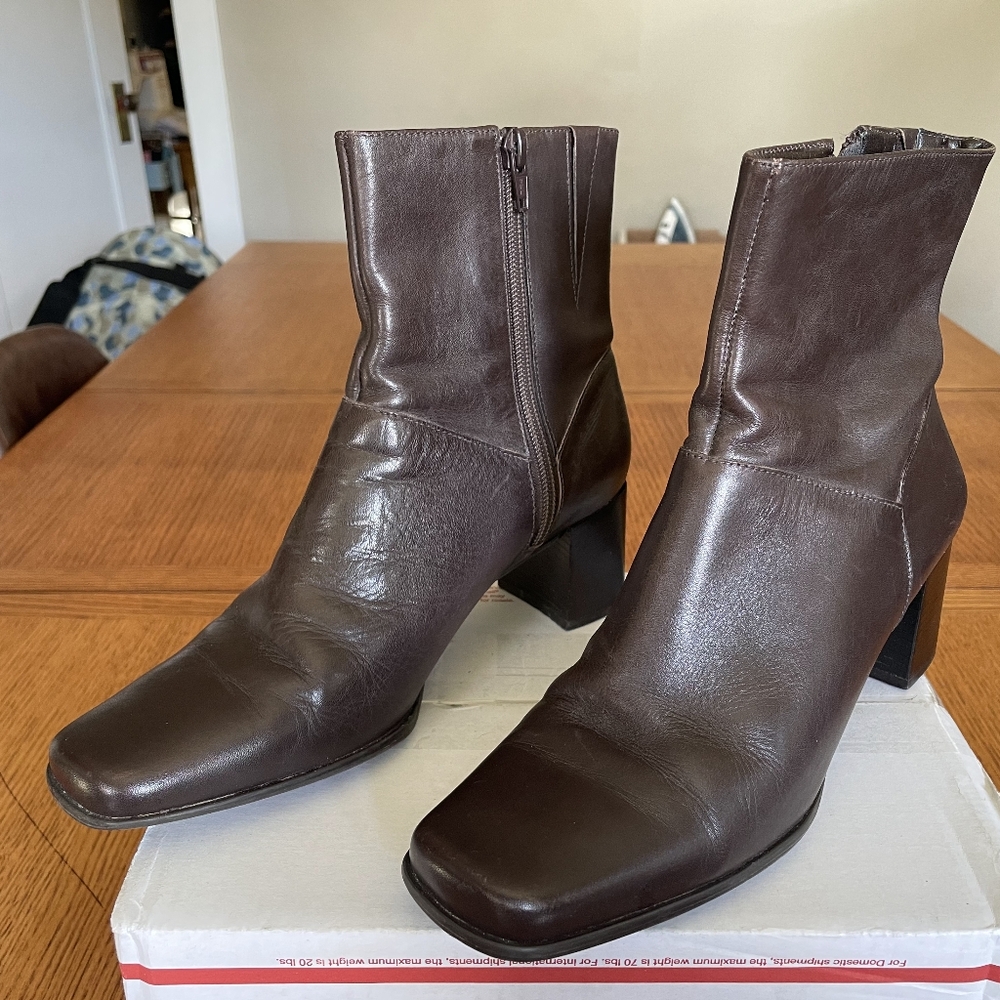 Sleek Dark Brown Ankle Booties